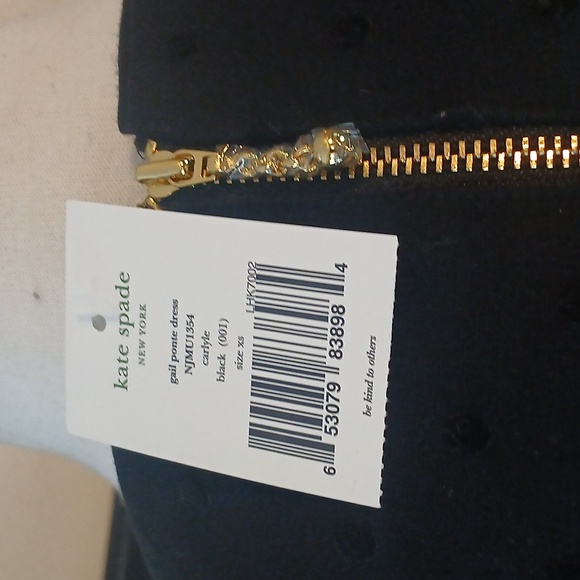 Kate Spade Black Embossed Textured Dot  Midi Dress Size Xs - Picture 6 of 10